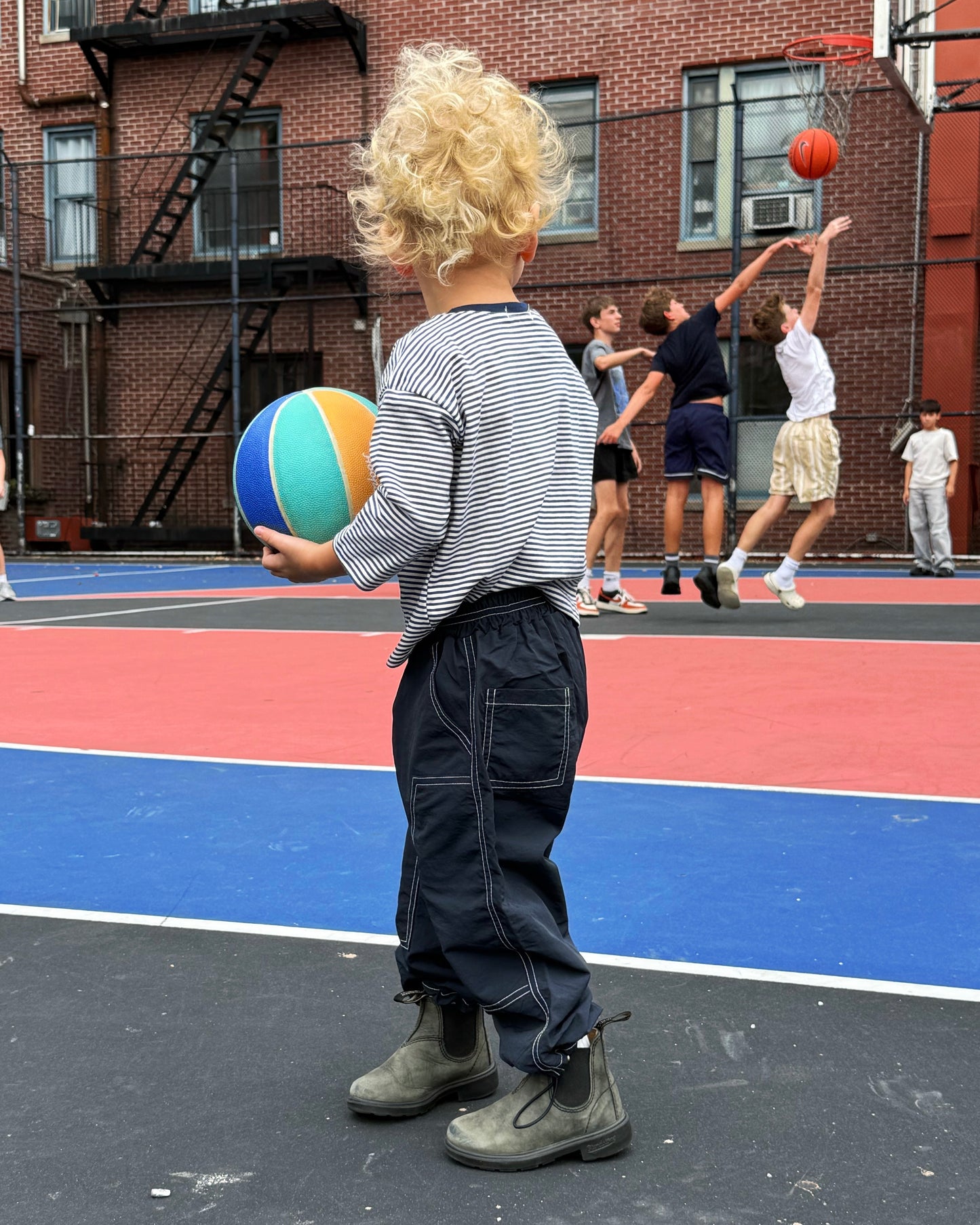 Easy Days Stitch Pants – Navy & Gray