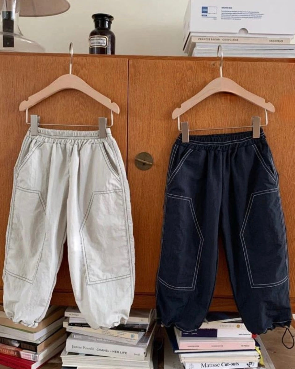 Easy Days Stitch Pants – Navy & Gray
