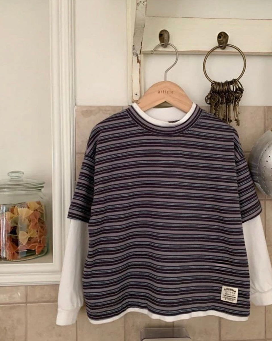 Double-Layer Tee – Charcoal