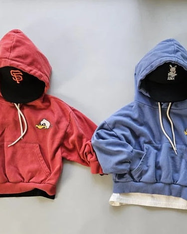 Duck Duck Oversized Hoodie – Red & Blue