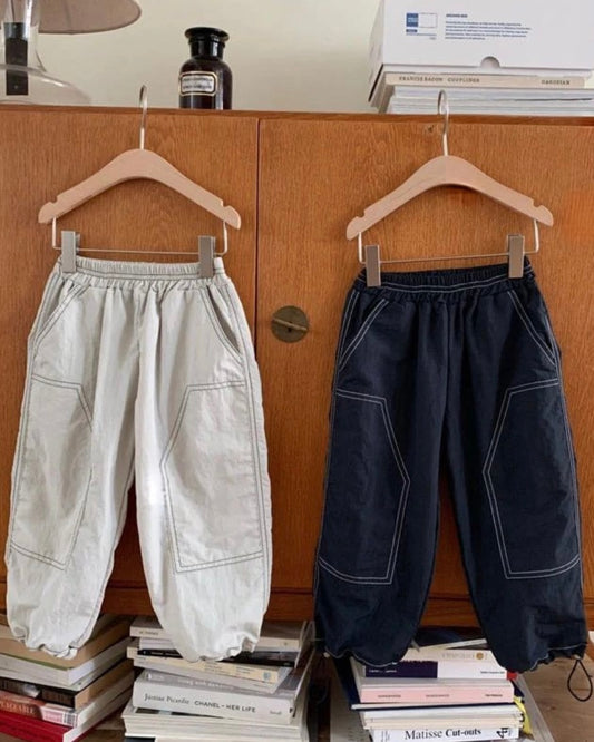 Easy Days Stitch Pants – Navy & Gray