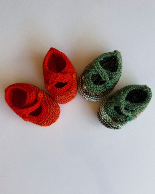 One-Ones: Knit Mary Jane Baby Shoes
