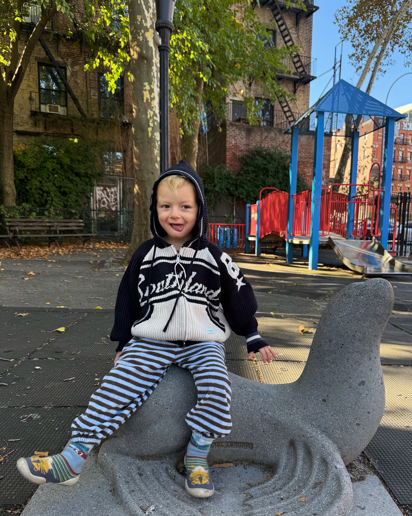 Southland Zip-Up Hoodie – Black & White Retro