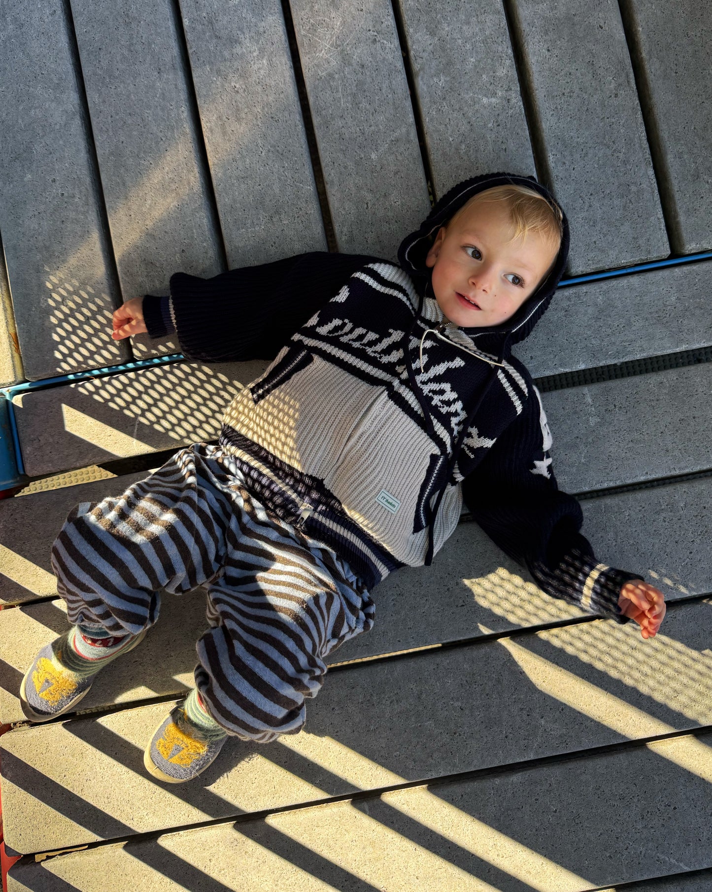 Southland Zip-Up Hoodie – Black & White Retro