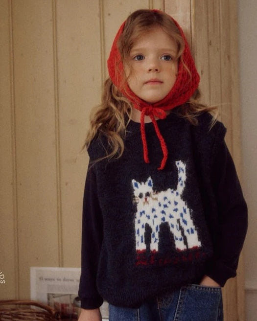 Kitty Knit Vest – Navy
